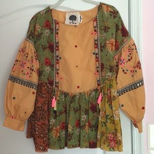 Anthro boho cotton blouse by ‘Let Me Be’ S/P